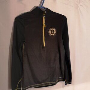 NHL Majestic Fan Fashion 1/4 Zip Ladies Long Sleeves Boston Bruins Pullover